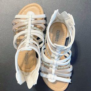 Fabkids Braided Gladiator Sandal White and Gold